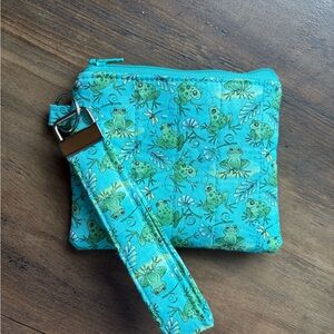 Frog Print Wristlet Pouch